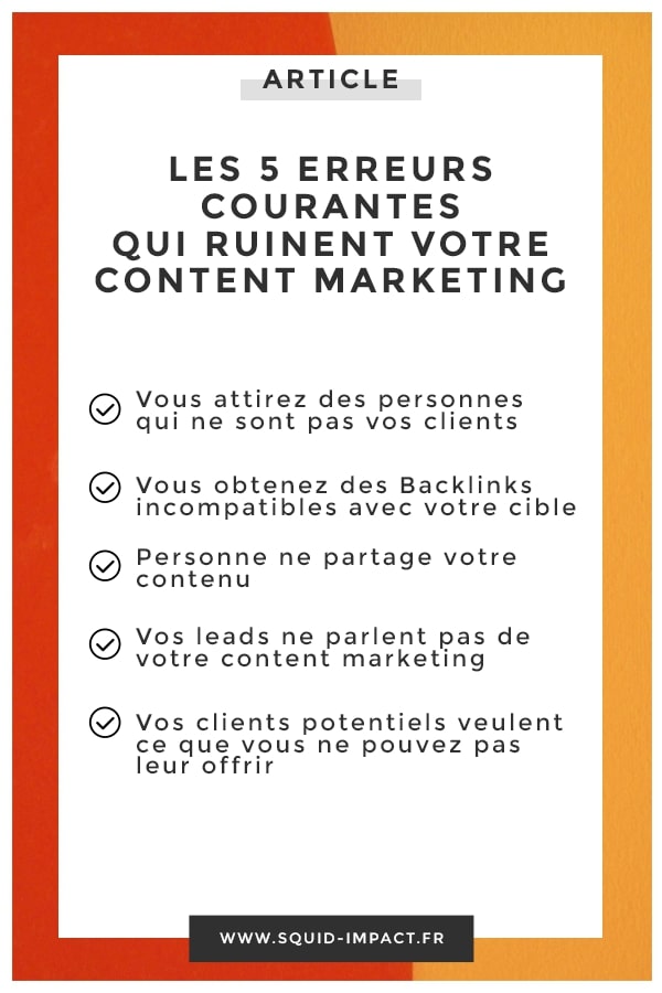 Le content marketing est un allié puissant pour développer votre business ... à condition d'éviter ces erreurs que beaucoup trop d'entreprises commettent ! #ContentMarketing #marketing #webmarketing