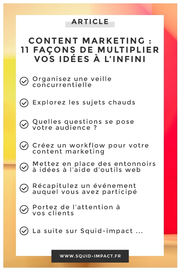 Finalement, le plus complexe avec un #blog, c'est de renouveler ses idées. Voici 11 pistes pour vous aider à multiplier votre contenu ! #ContentMarketing