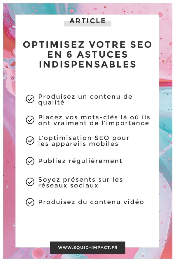 Les règles du référencement sur les moteurs de recherche ne sont pas évidentes ! Voici 6 astuces #SEO simples à mettre en place pour booster votre site. #Blog