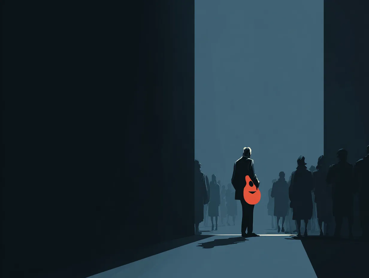 Artiste indépendant passant de l’ombre à la visibilité, métaphore de la croissance organique d’une fanbase sans promotion payante