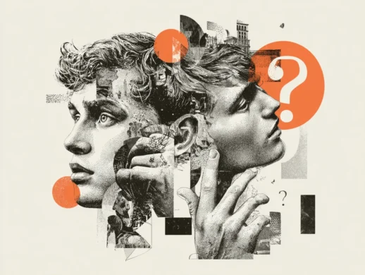 Illustration éditoriale sur la transition du SEO vers l’AEO et la recherche IA, visibilité des marques dans les réponses générées par l’intelligence artificielle.