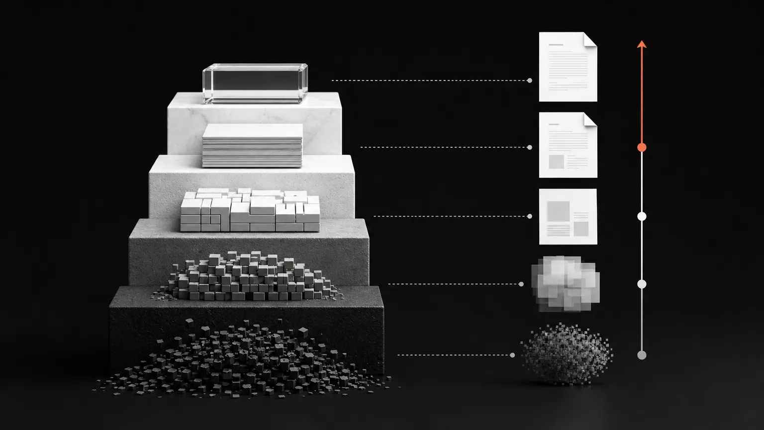 Progression visuelle d'un contenu générique vers une preuve originale