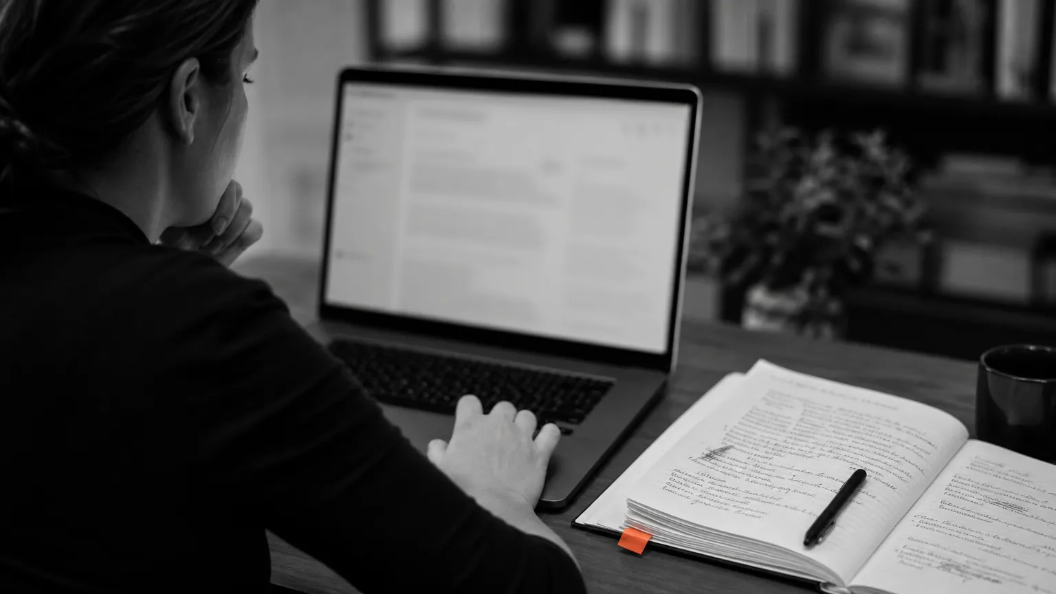 Un professionnel vérifie et explique une réponse produite avec l'IA
